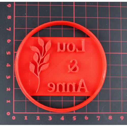 Prénoms et motif de feuillage au choix - Emporte-pièce rond