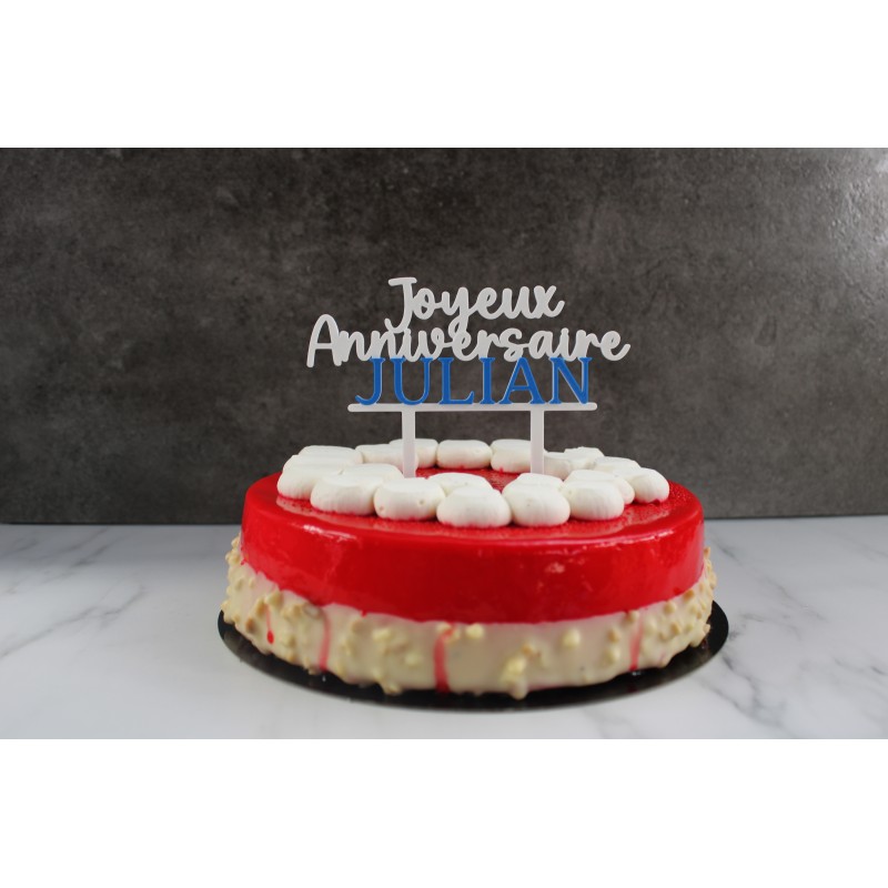 Caketopper Anniversaire Personnalisable - Texte 'Joyeux Anniversaire' - Police 1