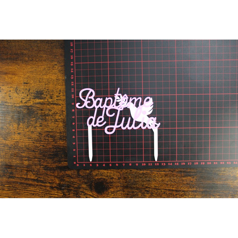 Cake Topper Baptême - Prénom Personnalisé - Hey Minoe