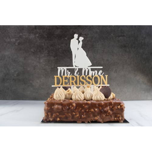 Caketopper Silhouette de Mariés Personnalisée 2 - Décoration de Mariage Romantique