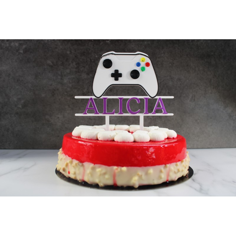 Cake Topper Manette De Jeu Personnalisé - Décoration Gâteau Joueur, Anniversaire Gamer | Fabriqué En France, Biosourcé