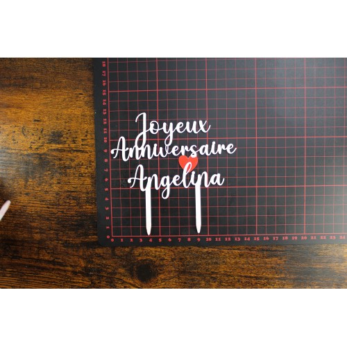 Caketopper Anniversaire Personnalisable - Texte 'Joyeux Anniversaire' - Police 2