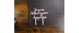 Caketopper Anniversaire Personnalisable - Texte 'Joyeux Anniversaire' - Police 2
