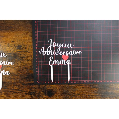 Caketopper Anniversaire Personnalisable - Texte 'Joyeux Anniversaire' - Police 2