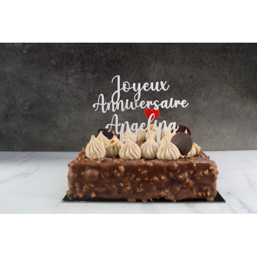 Caketopper Anniversaire Personnalisable - Texte 'Joyeux Anniversaire' - Police 2