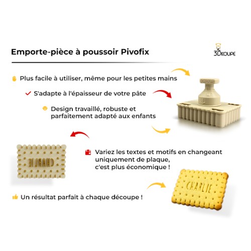 Emporte-pièce personnalisable PivoFix – Modèle Prénom étoilé
