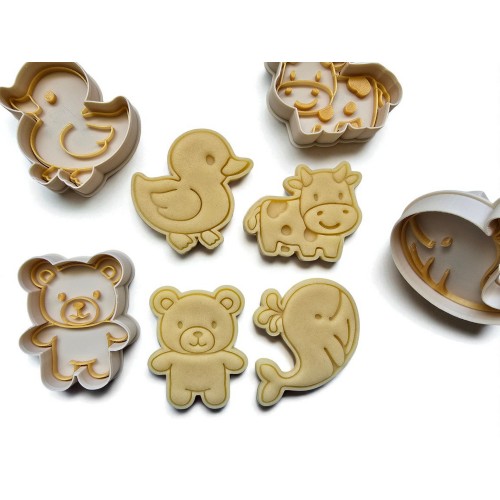 Emporte-pièces animaux enfants – Lot de 4 ou à l’unité – Avec poussoir