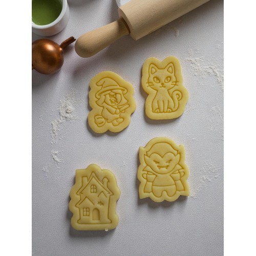 Emporte-pièces Halloween – Lot de 4 ou à l’unité – Avec poussoir