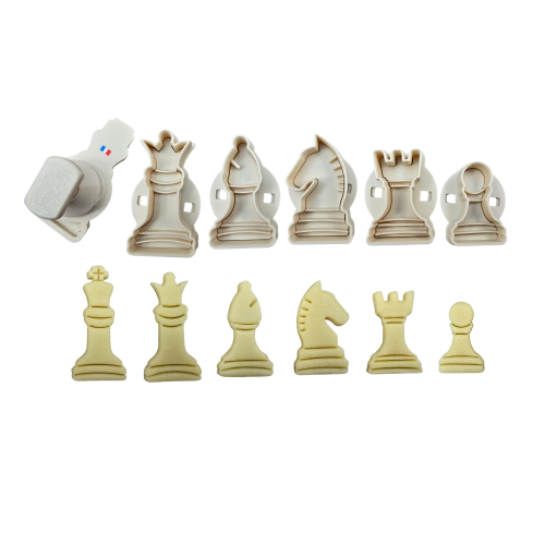 Emporte-pièces à poussoir - Échecs (roi, reine, fou, cavalier, tour, pion)