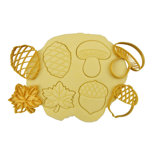 Thème Automne - Champignon, Feuille, Gland, Pomme de pin - Lot d'emporte-pièces