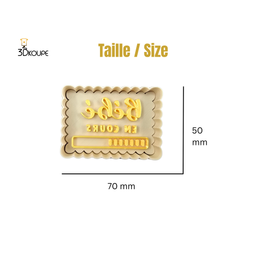 Pivofix - 3 plaques sur le thème Baby shower - Emporte-pièce à poussoir