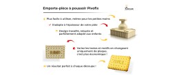 Emporte-pièce personnalisable PivoFix - 1 à 3 lignes – Modèle Texte et branches