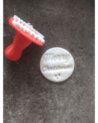"Merry Christmas" - Tampon rond avec manche